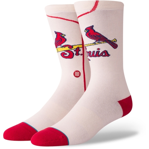 NWT Stance x MLB St Louis CARDINALS ALT JERSEY 2 Crew Socks Size L 9-13